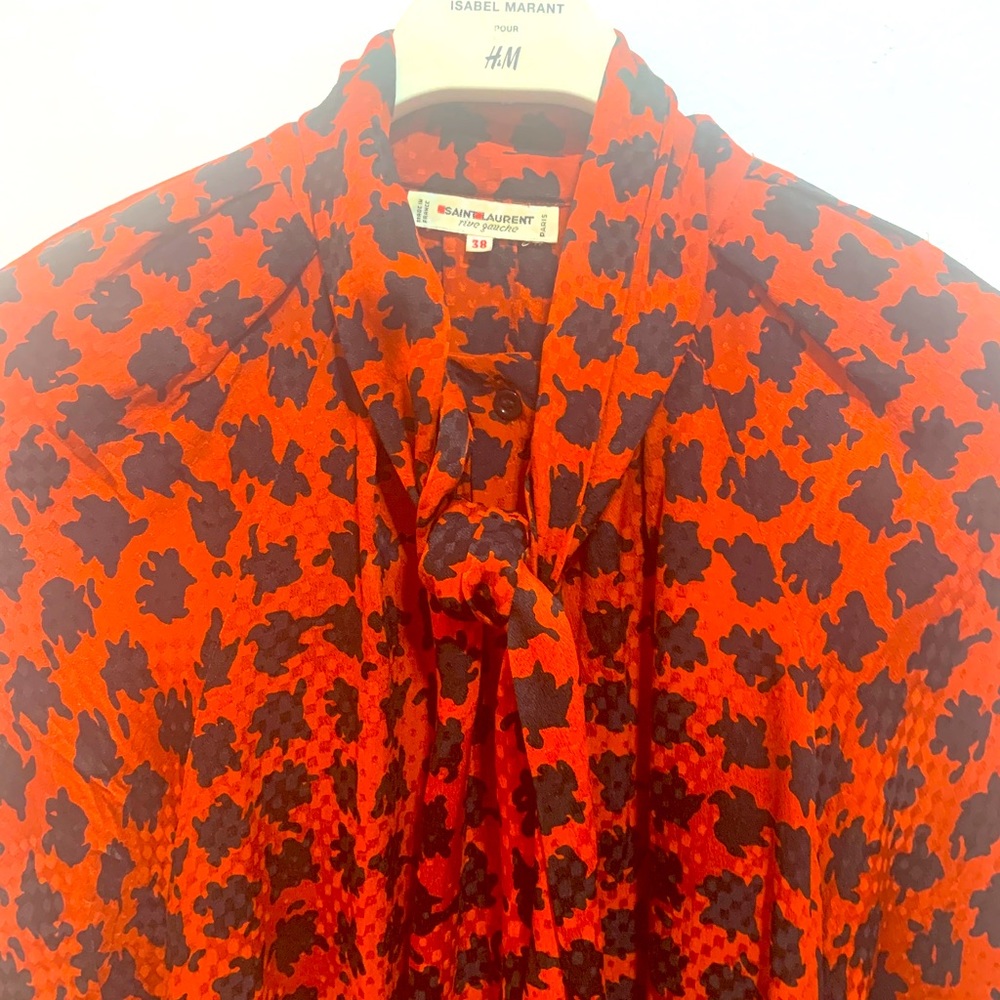 Vintage Saint Laurent Rive Gauche Bow Tie Blouse